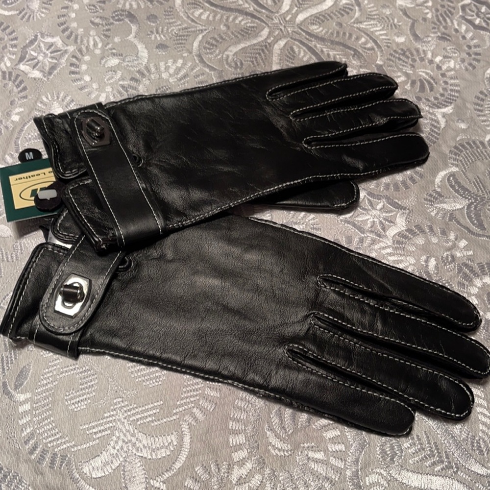 New genuine leather gloves with flannel lining